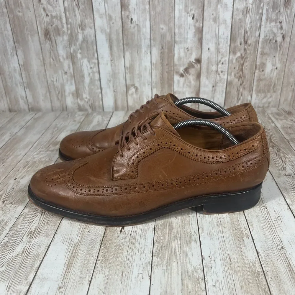 Polo Ralph Lauren long wingtip brown leather Oxford‎ Mens 11.5